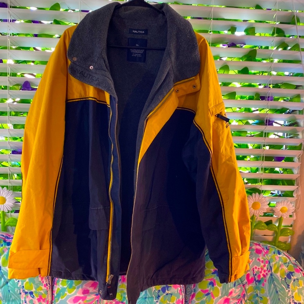Vintage Nautica Yellow and Black Jacket